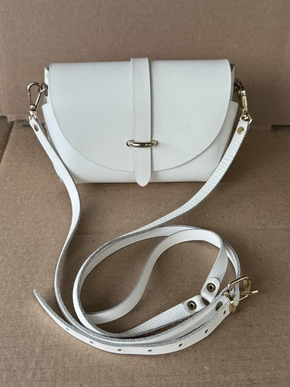 Vice Versa My Passport leather crossbody bag Made in Greece white